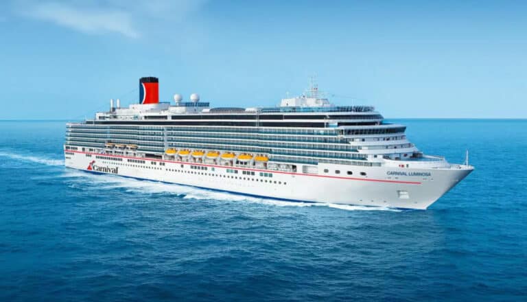 The Carnival Luminosa cruising at sea.